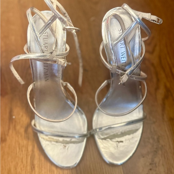 Stuart Weitzman Silver/Metallic 4 inch sandals - Picture 3 of 7